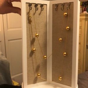 Anne Klein long gold ball necklace